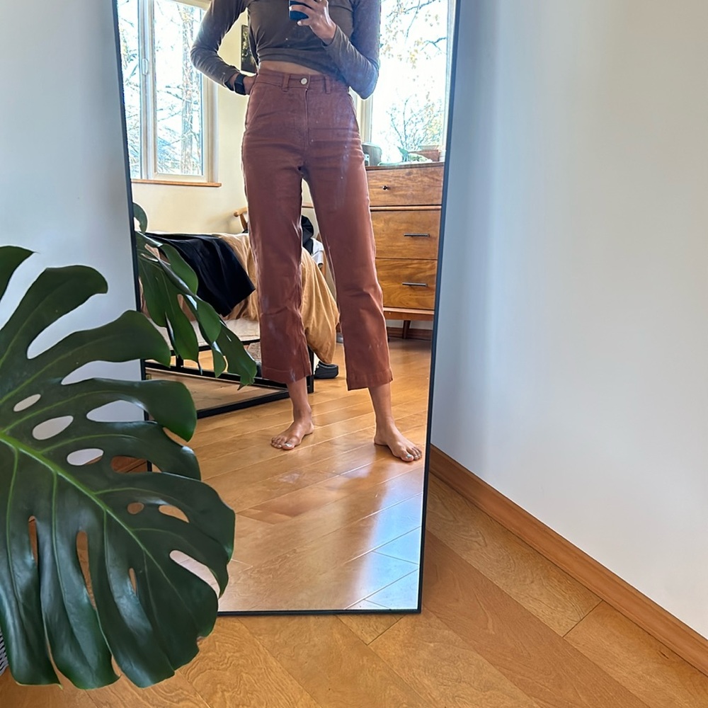 Everlane organic high rise straight leg denim pant